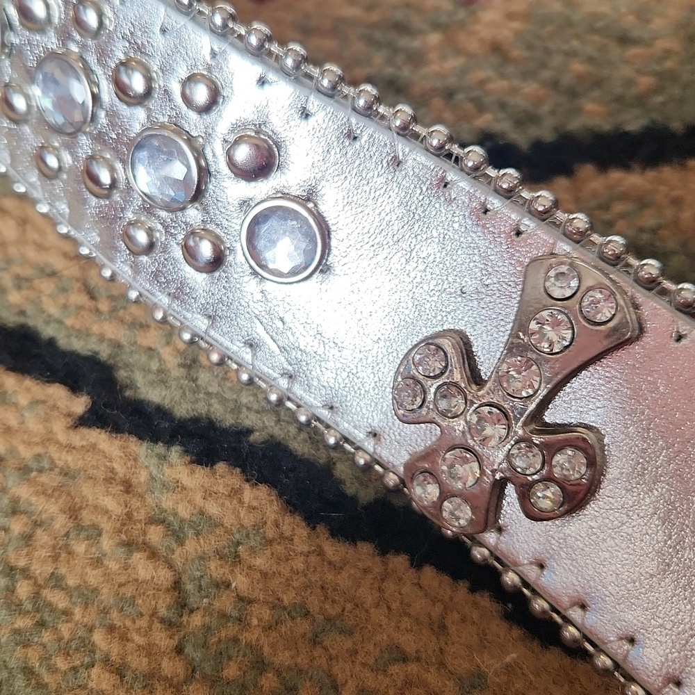 Nib!! Western Silver Diamond Studded Belt